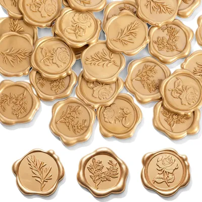 Produktbild von 30 Stück goldene Wachssiegel-Aufkleber, selbstklebend, für Hochzeiten und Feiern