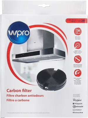 Produktbild von Wpro CHF029/1, Filter für Dunstabzugshaube, Schwarz, Karbon, Whirlpool, 33 mm, 250 g