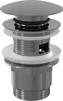 Produktbild von alcadrain Ablaufventil für die Waschbecken CLICK/CLACK 5/4" Ganzmetal mit Überlauf, großer Stopfen