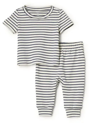 Produktbild von A. Essentials x Sofia Grainge Unisex Baby Set aus kurzärmeligem Baumwoll-Strickh