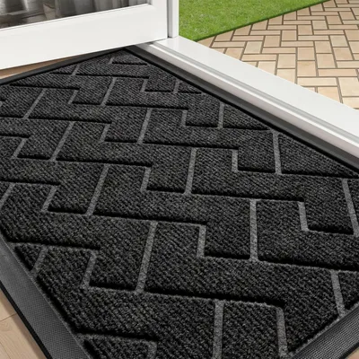 Produktbild von Fußmatte Außen 43 x 75 cm Schmutzfangmatte Grau Ziegelstein Design Waschbar Rutschfest