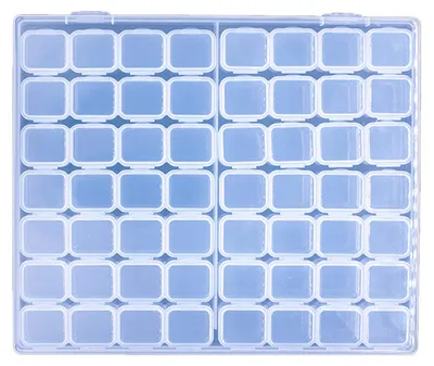 Aufbewahrungsbox 56 Fächer, transparent, 21,1 x 17,8 x 2,8 cm