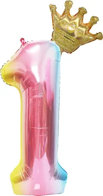 Immagine prodotto di GRANDE PALLONCINO IN PLASTICA PER ANNIVERSARIO O COMPLEANNO, NUMERO 1, COLORE, 100 cm +