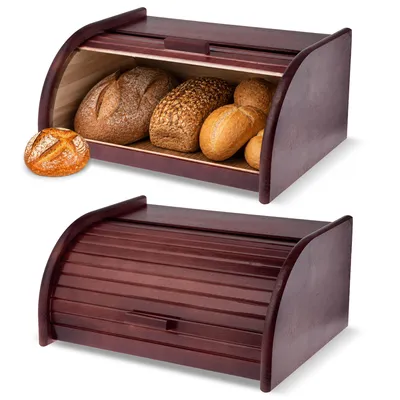Zdjęcie produktu dla KADAX Chlebak Drewniany Na Chleb Pieczywo Pojemnik Duży