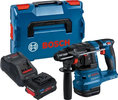 Zdjęcie produktu dla Akumulatorowa młotowiertarka udarowo-obrotowa Bosch GBH 18V-22 Professional 18 V 1,9 J SDS Plus Brushless + 1x akumulator ProCORE 5,5 Ah + ładowarka + L-Boxx