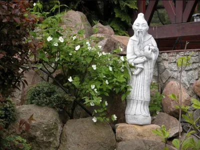 Image de Statue de Confucius, figure chinoise, sculpture, décoration de jardin, modèle S101061