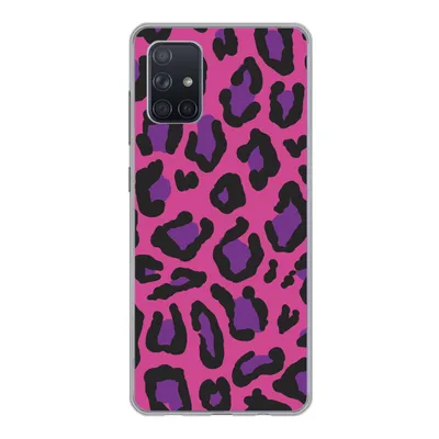 Produktbild von MuchoWow® Handyhülle Schutzhülle Hülle für Samsung Galaxy A51 Pantherdruck - Rosa - Lila Silikon Softcase Handy Hülle - Schutzabdeckung