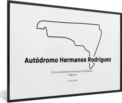 Produktbild von MuchoWow® Gerahmtes Poster Mexiko - Rennstrecke - Formel 1 90x60 cm - Poster mit Schwarzem Bilderrahmen Wandposter Rahmen Foto Bilder - Fotorahmen - Foto-Plakat