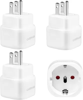 Produktbild von Reiseadapter USA, Adapter für Steckdosen, Kanada - Set mit 3 Stück - Reiseadapter Typ B für Steckdosen - Steckeradapter USA für EU