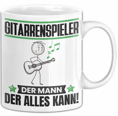 Produktbild von Gitarrenspieler Tasse Geschenk für Gitarrenspieler Der Mann Der Alles Kann Geschenkidee zum Geburtstag (Weiß)
