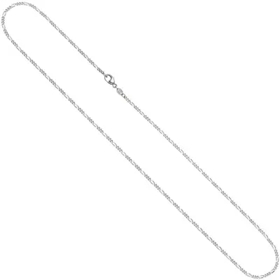 Produktbild von 1,7mm Figarokette Halskette Collier Goldkette 585 Gold Weißgold 45cm Damen