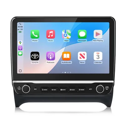 Zdjęcie produktu dla Radio samochodowe DAB+ o przekątnej 10,1 cala, kompatybilne z Carplay i Android Auto, przeznaczone do Audi TT 8J (2006-2014), z GPS, Wi-Fi, Bluetooth, sterowaniem z kierownicy (SWC), tunerem FM/RDS oraz procesorem DSP, pamięcią 2GB i 64GB