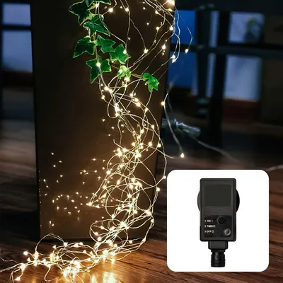 Produktbild von LED Girlande Lichterkette 576 LED warmweiß Deko Party Timer Garten Outdoor IP44