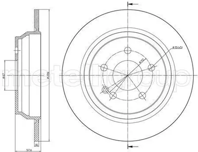 Produktbild von 2x METELLI Bremsscheibe 23-0712 passend für MERCEDES-BENZ VIANO (W639) 57 5mm