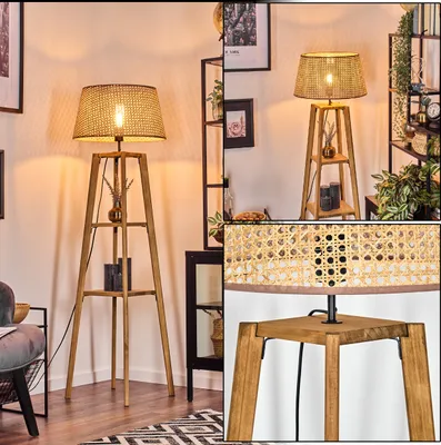 Produktbild von Varoni Stehlampe aus Holz/Rattan in Naturfarben/Beige