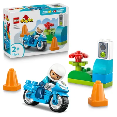 Obrázek produktu pro LEGO DUPLO Modrá policejní motorka, Sada na stavění, 2 rok/roky, Plast, 11 kusů, 182 g