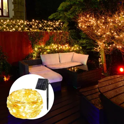 Produktbild von Lichterkette Solar 200 LED Weihnachten Garten, Balkon, Party NestX