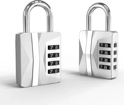 Produktbild von INF Robustes Zinklegierung 4-stelliges Zahlenschloss für Außensicherheit Silber