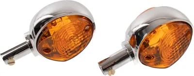 Produktbild von MZA Paar Lenkerblinkleuchte 8580.26 - Chromlook + oranges Glas - Vogelserie kompatibel mit MZ ES