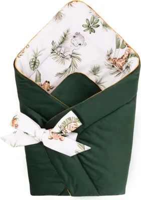 Produktbild von Pepi Babyhörnchen Einschlagdecke - 75×75 cm 100% Baumwolle  - Babydecke Wickeldecke Babynest - Velvet Afrimals