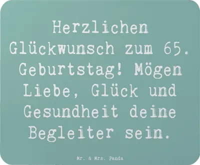 Produktbild von Mr. & Mrs. Panda Mouse Pad Spruch 65. Geburtstag - Meeresbrise - Geschenk, Glückwunsch, Erinnerungen, Feier, Wunder, Freude, mauspad pc, mousepad, Happy Birthday, Feiern