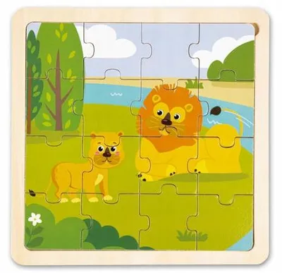 Produktbild von Playtive Holzpuzzle Tiere Lernspiel 16 Teile