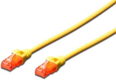 Image de DIGITUS Patchkabel Cat6 U/UTP 2xRJ45 1.0m gelb Hebelschutz Polybeutel