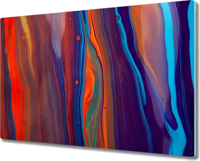 Produktbild von Coloray Herdabdeckplatte 80x52 cm Schneidebrett Kochplattenabdeckung Küchenbrett Hackbrett - bunte Wellen