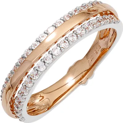 Produktbild von JOBO Damen Ring 585 Gold Rotgold teilrhodiniert 38 Diamanten Brillanten Goldring Größe 60
