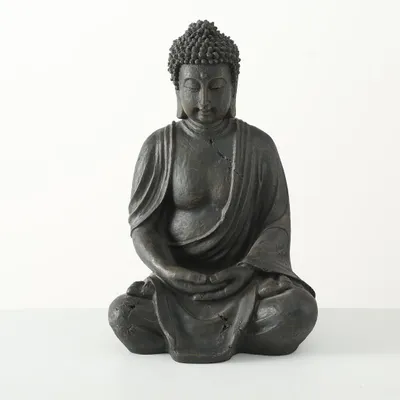 Produktbild von Deko-Buddha, aus Kunstharz, 40 cm hoch, braun