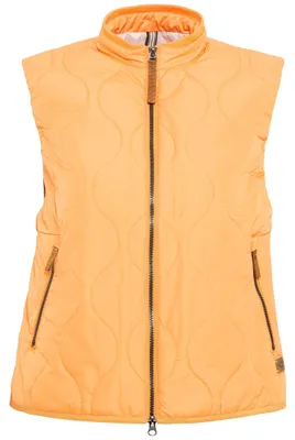 Immagine prodotto di Gilet imbottito corto da donna della marca camel active, realizzato in poliestere riciclato, colore arancione, abbigliamento da donna
