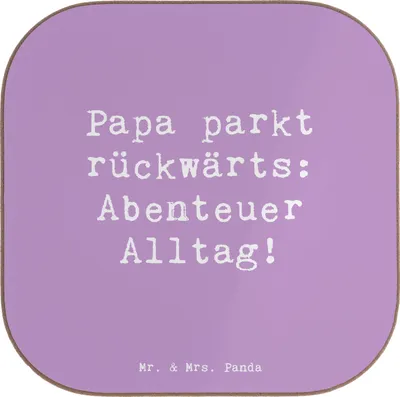 Produktbild von Mr. & Mrs. Panda Untersetzer für Gläser Spruch Vater Abenteuer - Lavendeltraum - Geschenk, Tischuntersetzer, herzerwärmende Sprüche, Jubiläen, gläseruntersetzer, Coaster