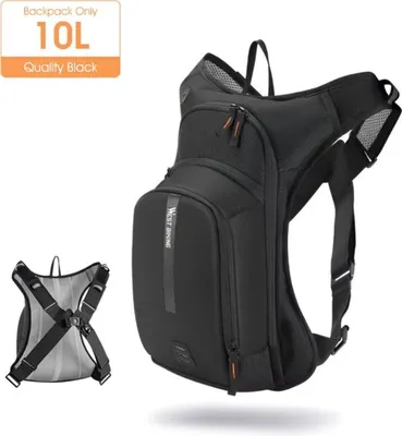 Productafbeelding van CarryQuest® - Sportrugzak 10 liter, polyester, drinkreservoir, ademend, zwart