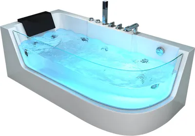 Produktbild von HOME DELUXE - Whirlpool Badewanne - CARICA Rechts weiß mit Heizung und Massage - Maße: 170 x 80 x 59 cm I Eckwanne, Indoor Badewanne