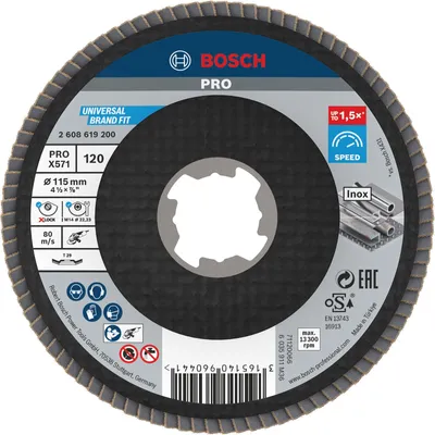 Zdjęcie produktu dla Tarcza listkowa X-LOCK, X571, kątowa Ø115 mm K120, 1 szt. 2608619200