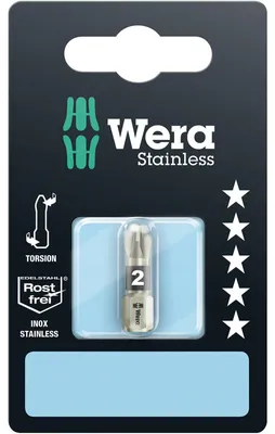 Produktbild von Wera 3855/1 TS SB SiS 05073614001 Philips bit PZ 2 Stainless steel D 6.3 1 pc(s)