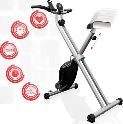 Zdjęcie produktu dla ROWER STACJONARNY Treningowy Składany Magnetyczny Pionowy PHYSIONICS Szary