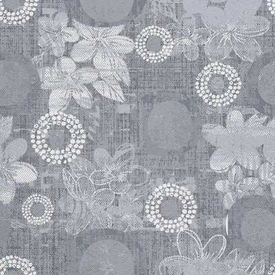 Produktbild von OUTDOOR DEKOSTOFFE OXFORD - Motiv Blumen und Kreise grau I DX342