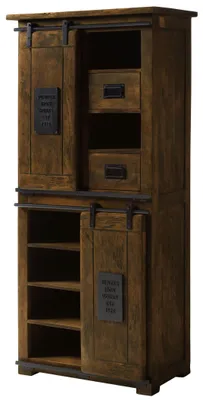 Produktbild von MASSIVMOEBEL24.DE Schrank Mango 80x45x175 braun lackiert RAILWAY #417