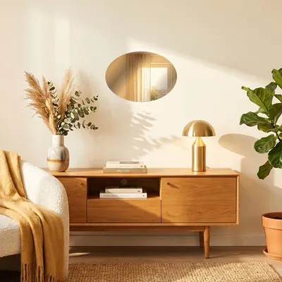 Immagine prodotto di Adesivo ovale a specchio 42 x 27 cm – Adesivi autoadesivi con effetto specchio