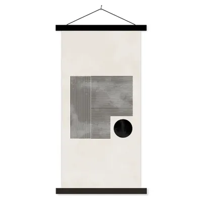 Produktbild von MuchoWow® Textilposter Quadratisch - Minimalismus - Abstrakt 60x120 cm mit schwarzem Rahmen - Magnete
