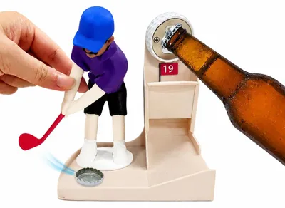 Interaktiver Bieröffner mit Golfspiel für Partys