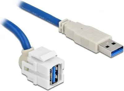 Image de Delock 86871 DELOCK Keystone Modul USB3.0 A Bu 250° > USB3.0 A St Kabel w