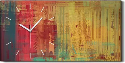 Produktbild von Dekor Leinwand Uhr Wandbilder Kunstdruck 60x30 Ausdrucksstarke abstrakte Malerei - weiße Hände