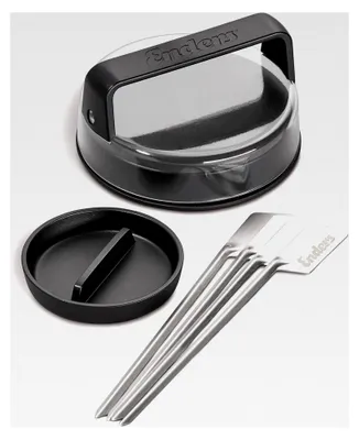 Produktbild von Premium Burgerset mit Burgerpresse und 4 stabilen Edelstahl-Burgerspießen