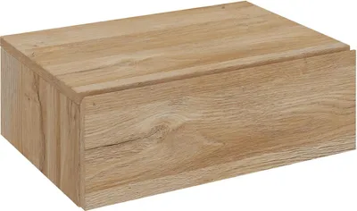 Produktbild von Hängender Nachttisch Anne mit Schublade in Wildeichefarben - griffloses öffnen & platzsparend durch Wandmontage, robuste Spanplatte
