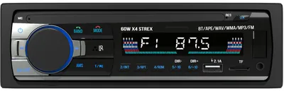 Productafbeelding van Strex Autoradio met Bluetooth voor alle auto's - USB, AUX en Handsfree - Afstandsbediening - Enkel DIN Auto Radio met Ingebouwde Microfoon