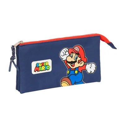 Immagine prodotto di Safta Super Mario World - Astuccio per matite con 3 scomparti - 22 cm