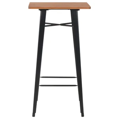 Immagine prodotto di Tavolo da Bar Nero 60x60x108cm Legno Massello di Pino e Acciaio