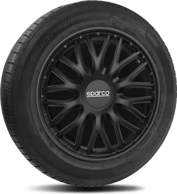 Productafbeelding van 15-inch zwarte wielkappen, wielbeschermers, SPARCO, model SPC1596BK